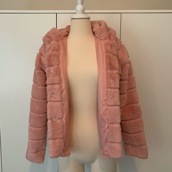 ❤️SOLD❤️ Ci Sono Light Pink Hooded Fuzzy Coat - Picture 3 of 6